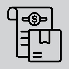 Invoice delivery icon in line style about logistics, use for website mobile app presentation