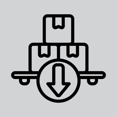 Import icon in line style about logistics, use for website mobile app presentation