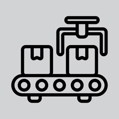 Fototapeta premium Conveyor icon in line style about logistics, use for website mobile app presentation
