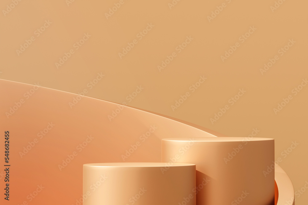 Fototapete gold podium product display 3d stage on empty background with luxury abstract scene pedestal platfor