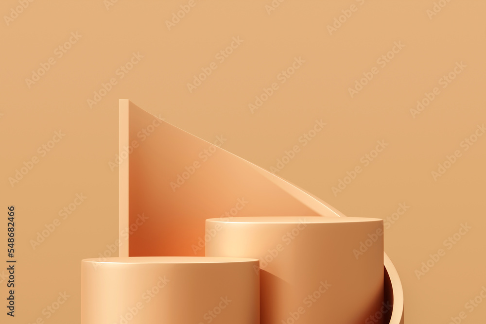 Fototapete gold podium product display 3d stage on empty background with luxury abstract scene pedestal platfor