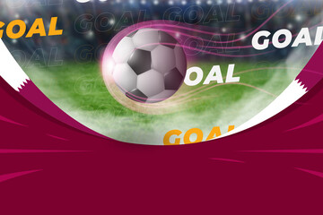Qatar world cup 2022 horizontal Goal background with place for text