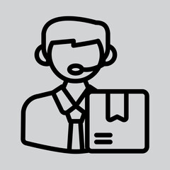 Call center icon in line style about logistics, use for website mobile app presentation