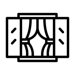 curtain line icon illustration vector graphic