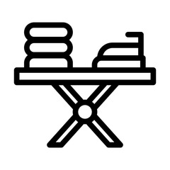 ironing board line icon illustration vector graphic