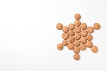 Concept of Dutch Christmas cookies, Pepernoten, space for text