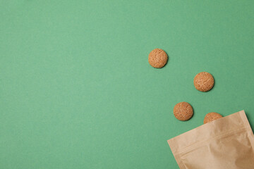 Concept of Dutch Christmas cookies, Pepernoten, space for text