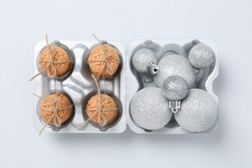 Concept of Dutch Christmas cookies, Pepernoten, top view