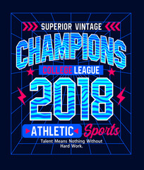Fototapeta na wymiar Champions 2018 typography design