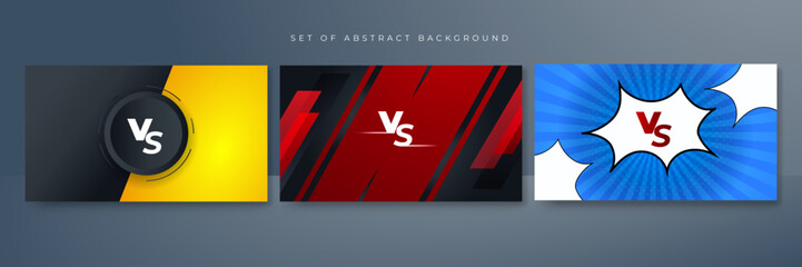 Versus Screen With Halftone and Comic Zoom Line. Vs Fight background for battle, competition and game. Vector Illustration Versus screen.