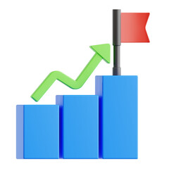 3d render success stairs step up to target