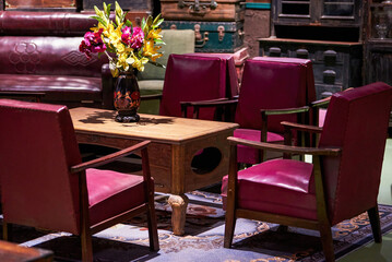 Retro western-style single sofa close-up