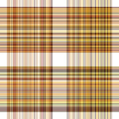 Woodland white tartan seamless pattern textile. Tonal autumnal forest plaid with organic texture. Background of orange stripe for rough wallpaper. 