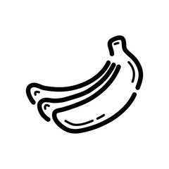 Bananas doodle icon. Hand drawn symbol. Vector illustration.