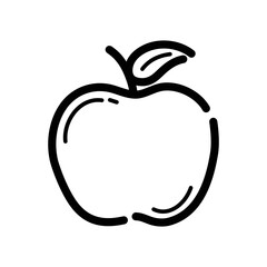 Apple doodle icon. Hand drawn symbol. Vector illustration.