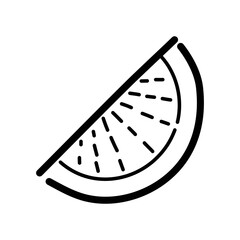 Watermelon doodle icon. Hand drawn symbol. Vector illustration.