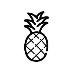 Pineapple doodle icon. Hand drawn symbol. Vector illustration.