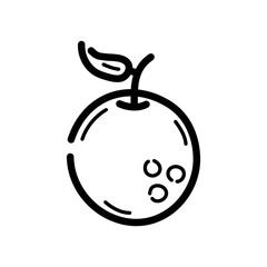 Orange doodle icon. Hand drawn symbol. Vector illustration.