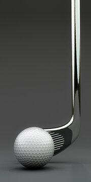 golf club isolated on gray
