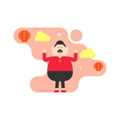flat illustration of a Chinese man