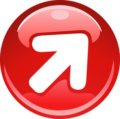 Glass Icon with Symbols Arrow