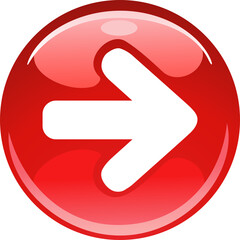 Glass Icon with Symbols Arrow