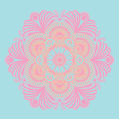 Ethnic mandalas with colorful ornaments