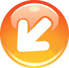 Glass Icon with Symbols Arrow