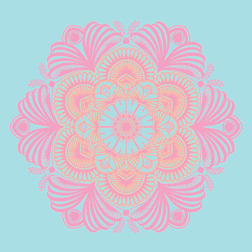 Ethnic mandalas with colorful ornaments