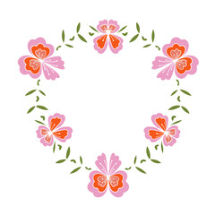 Vector floral frame. Decorative element for graphic design.