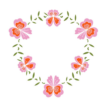 Vector floral frame. Decorative element for graphic design.