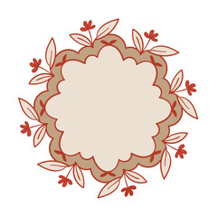 Vector floral frame. Graphic design element for invitations, cards, scrapbook.