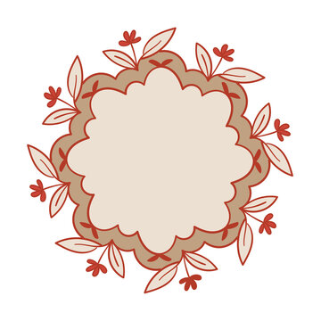 Vector floral frame. Graphic design element for invitations, cards, scrapbook.