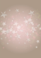 Vector Shiny Stars Confetti on Pink Background with Silver and White  Light Spots. Magic Shiny Pastel Print. Baby Print. Gentle Stardust Pattern.  Sparkle Festive  Cover Design...