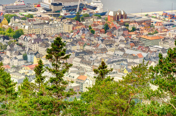 Fototapeta na wymiar Bergen landmarks, Norway, HDR Image