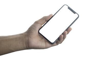 Hand hold Mobile phone mockup png. Smartphone screen mockup design