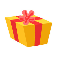 Cute birthday pleasant surprise, party element vector illustration. Cake, cupcakes, confetti, balloon, gifts for kids isolated on white background