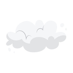 Cloud shape flat vector illustration. Cloudy sky element, heaven symbol isolated on white background