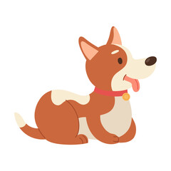 Cute puppy cartoon character vector illustration. Drawings of adorable dog kid isolated on white background