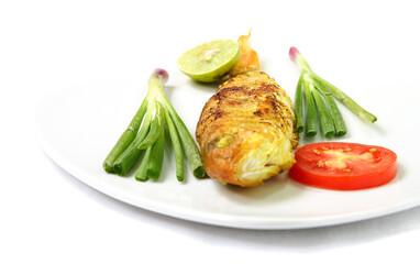 Roasted savory fish dish