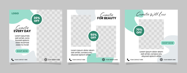 Social media post template for сontent creators of beauty, fashion, cosmetics, jewelry, makeup, post and cover