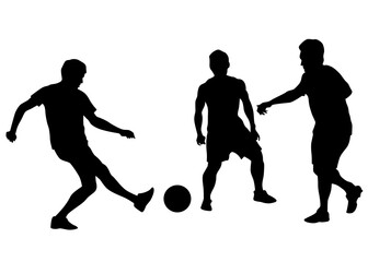 Silhouette of football man on white background