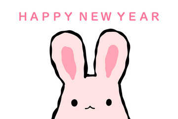うさぎ年　年賀はがき　テンプレート
