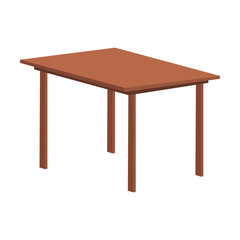 Wooden table with legs. Modern house or office furniture cartoon vector illustration. Design elements, couch, table, chair for home, bedroom or living room