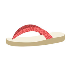 strappy beach flip flops. Cartoon vector illustration. Elegant and casual shoes, seasonal summer sandals, sneakers. Shoe collection