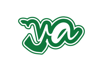 YA letter logo and sticker design template