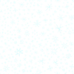 Fototapeta premium Hand Drawn Snowflakes Christmas Seamless Pattern. Subtle Flying Snow Flakes on chalk snowflakes Background. Amazing chalk handdrawn snow overlay. Brilliant holiday season decoration.