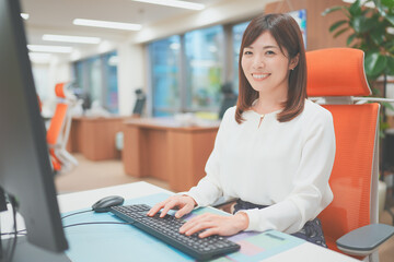 パソコンで仕事をする女性