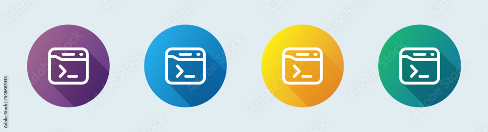Poster terminal line icon in flat design style. code signs vector illustration.
