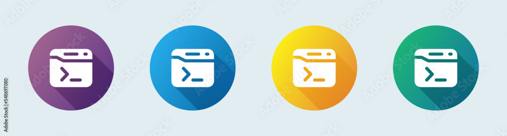 Poster terminal solid icon in flat design style. code signs vector illustration.